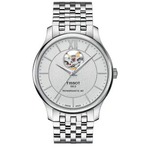 Tissot Tradition Powermatic 80 Open Heart 40mm Silver Dial Gents Watch T0639071103800