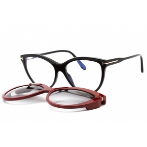 Tom Ford Women's Eyeglasses - Shiny Black Plastic Cat Eye Full Rim | FT5772-B 001