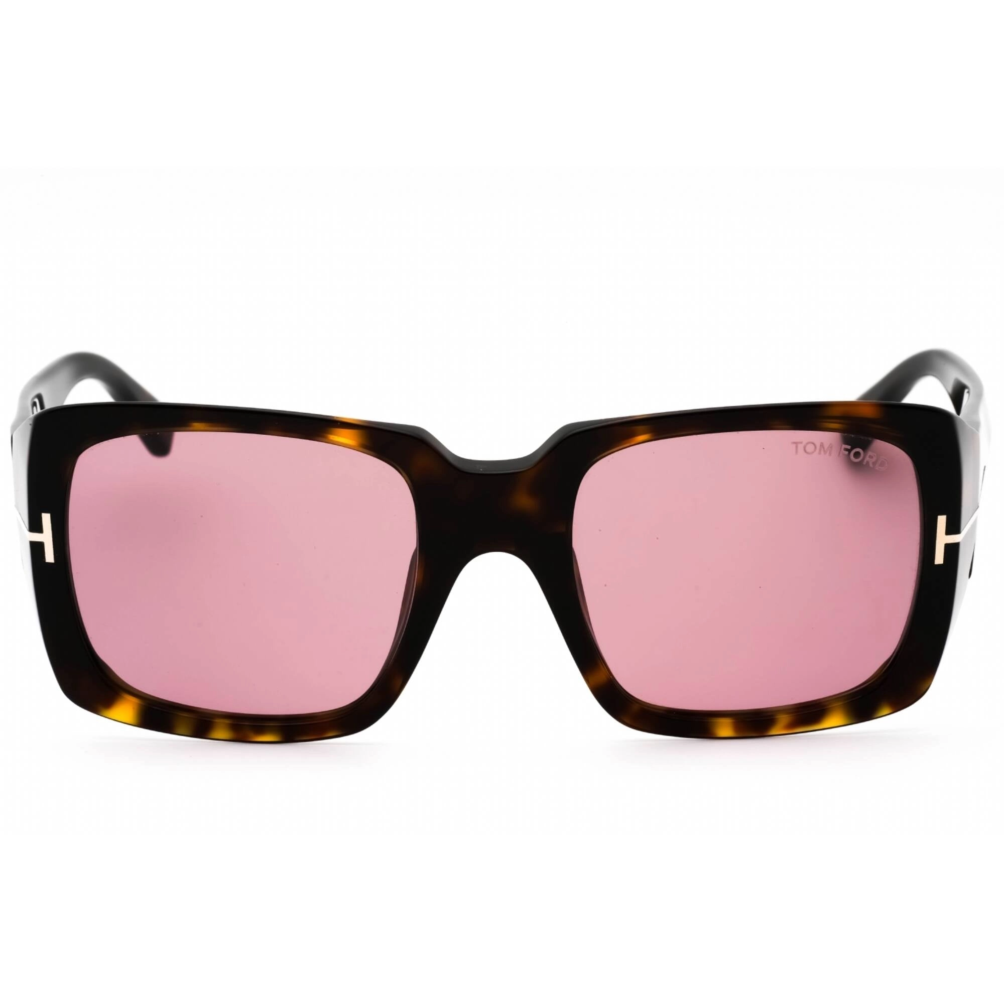Tom Ford Women's Sunglasses - Dark Havana Plastic Square Full Rim Frame | FT1035 52Y