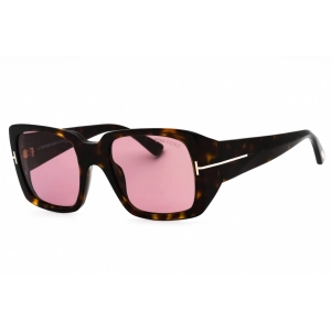 Tom Ford Women's Sunglasses - Dark Havana Plastic Square Full Rim Frame | FT1035 52Y