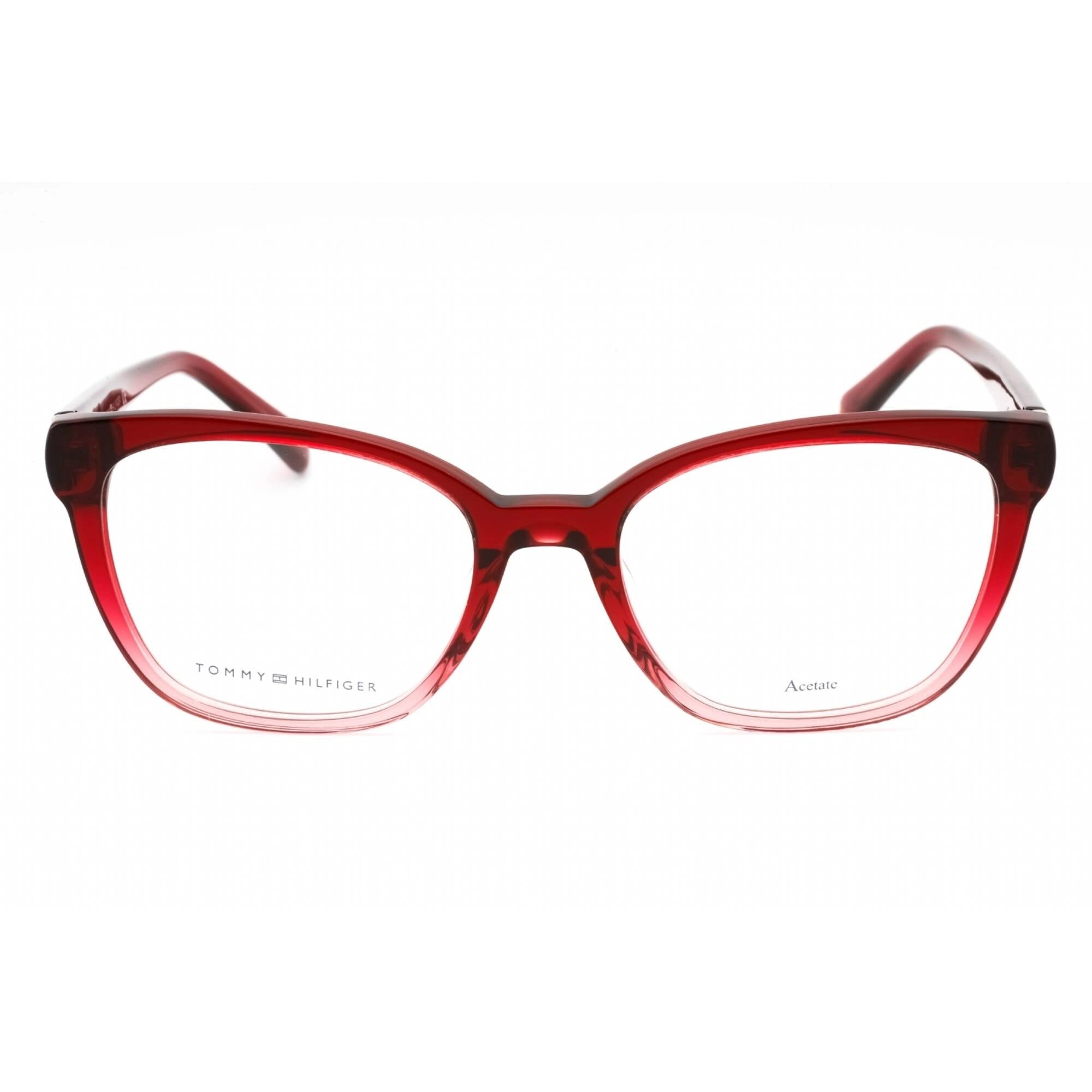 Tommy Hilfiger Women's Eyeglasses - Red Plastic Cat Eye Full Rim | TH 1840 0C9A 00