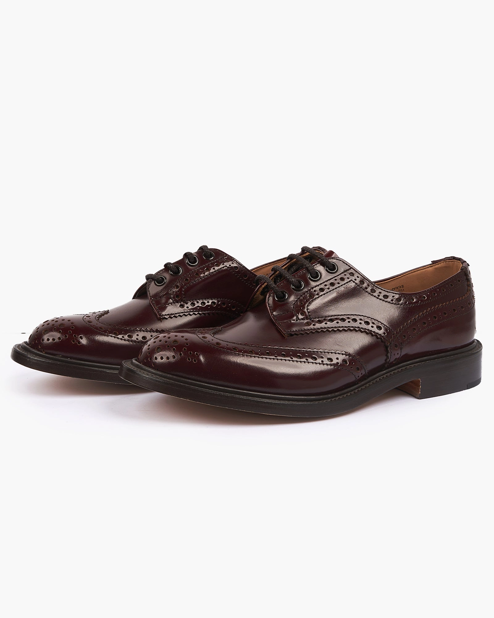 Trickers Bourton Country Derby Brogues - Burgundy Bookbinder / Double Leather Sole