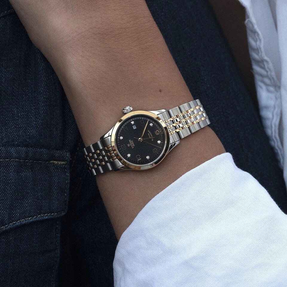 TUDOR 1926 28mm Black Dial Steel & Gold Ladies Watch M91351-0004