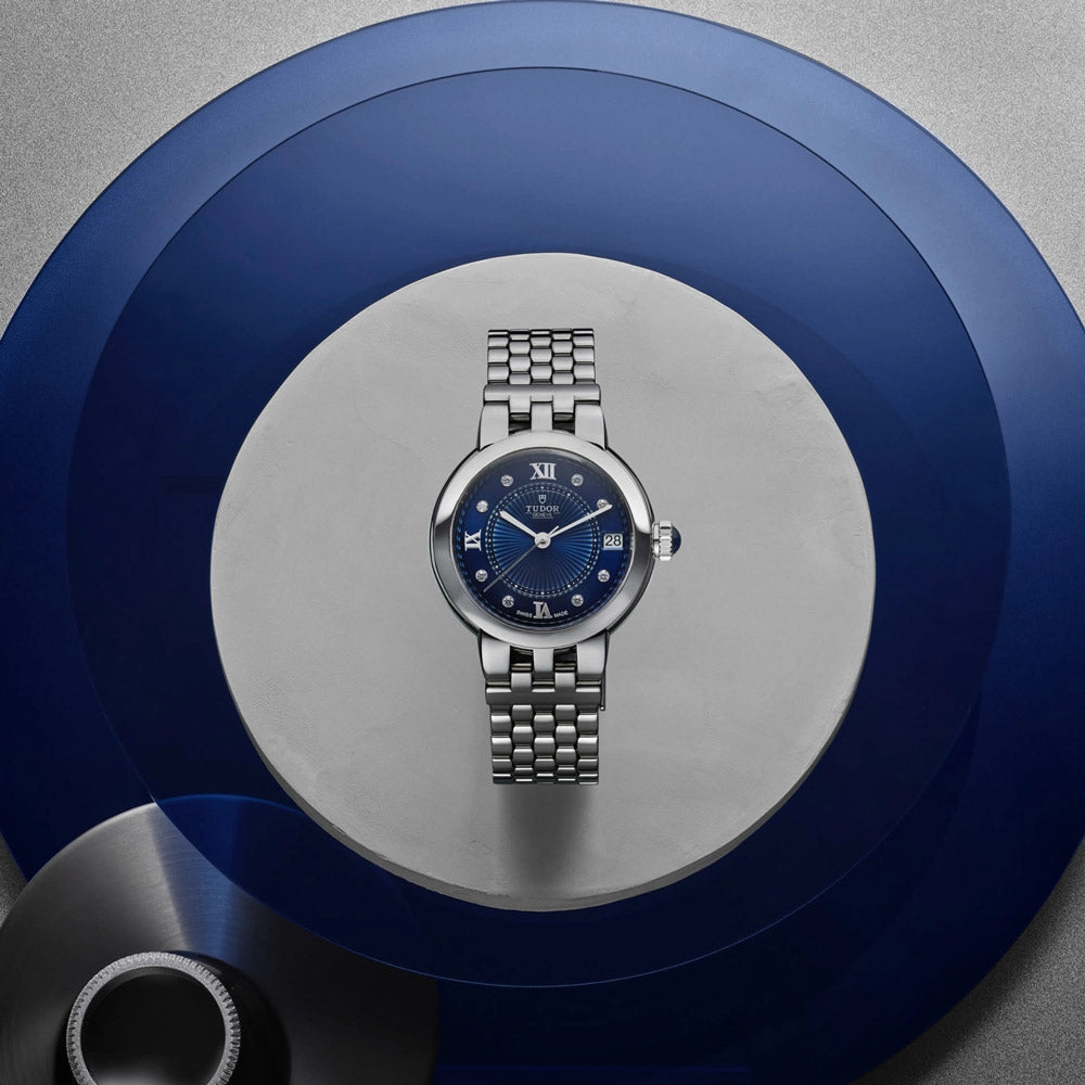 TUDOR Clair de Rose 26mm Blue Diamond Set Dial Ladies Watch M35200-0010