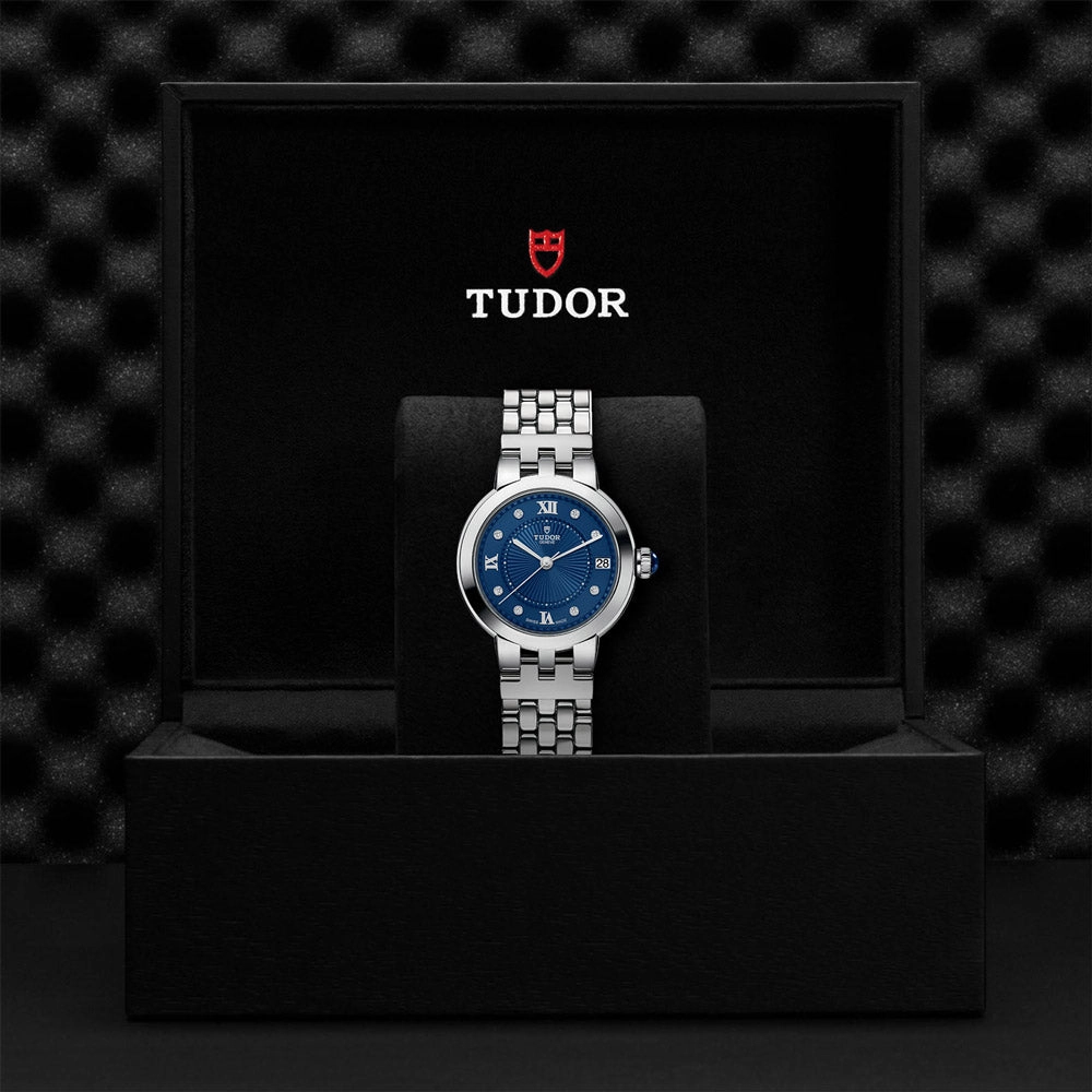 TUDOR Clair de Rose 34mm Blue Diamond Set Dial Ladies Watch M35800-0010