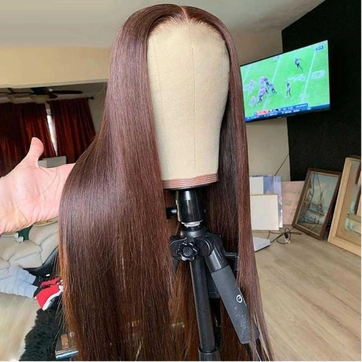 Tuneful Chocolate Brown #4 Colored 13x4 Lace Front Human Hair Straight Wigs Bogo Deal