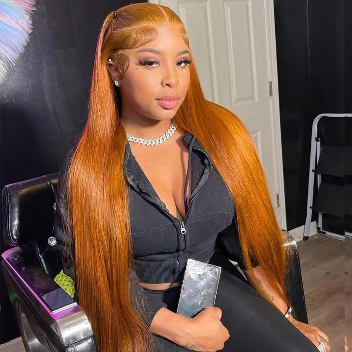 Tuneful Ginger Color 13x6 Lace Front Human Hair Straight Wigs Bogo Deal