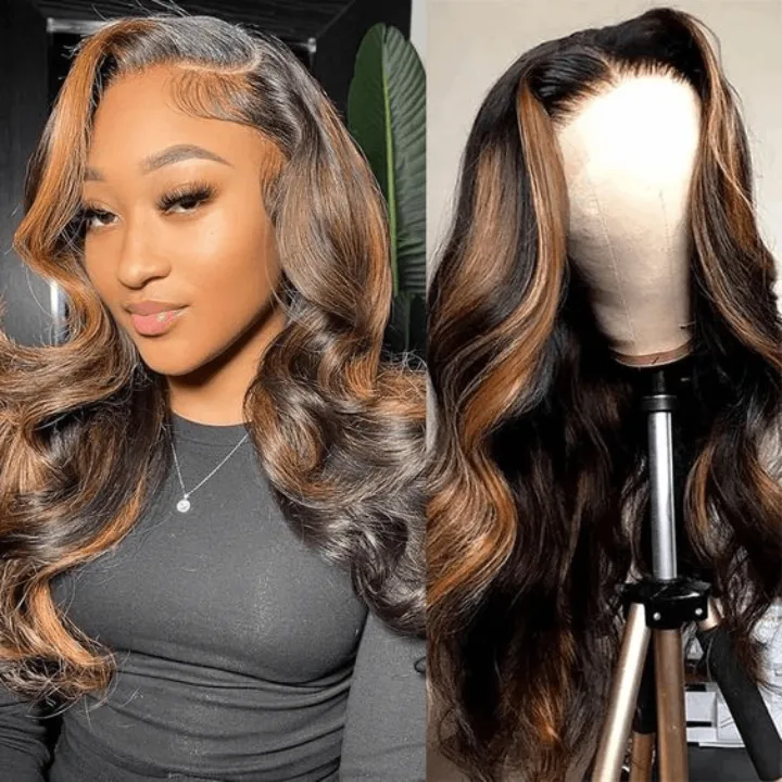 Tuneful Ombre Hight #1B/30 13x6 6x5 Lace Front Closure Ready To Wear Colored Human Hair Wigs