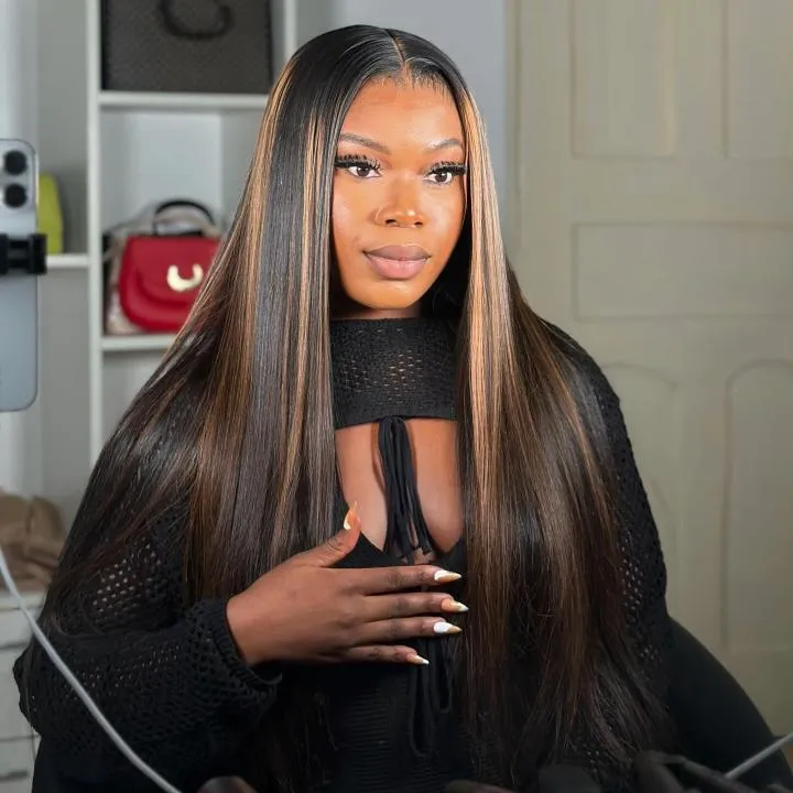 Tuneful Ombre Hight #1B/30 13x6 6x5 Lace Front Closure Ready To Wear Colored Human Hair Wigs