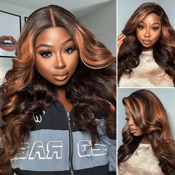 Tuneful Ombre Hight #1B/30 13x6 6x5 Lace Front Closure Ready To Wear Colored Human Hair Wigs