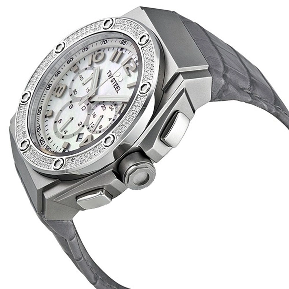TW Steel CEO Chronograph Date Stainless Steel CE4005 Diamond Bezel Mother of Pearl Mens Watch Quartz