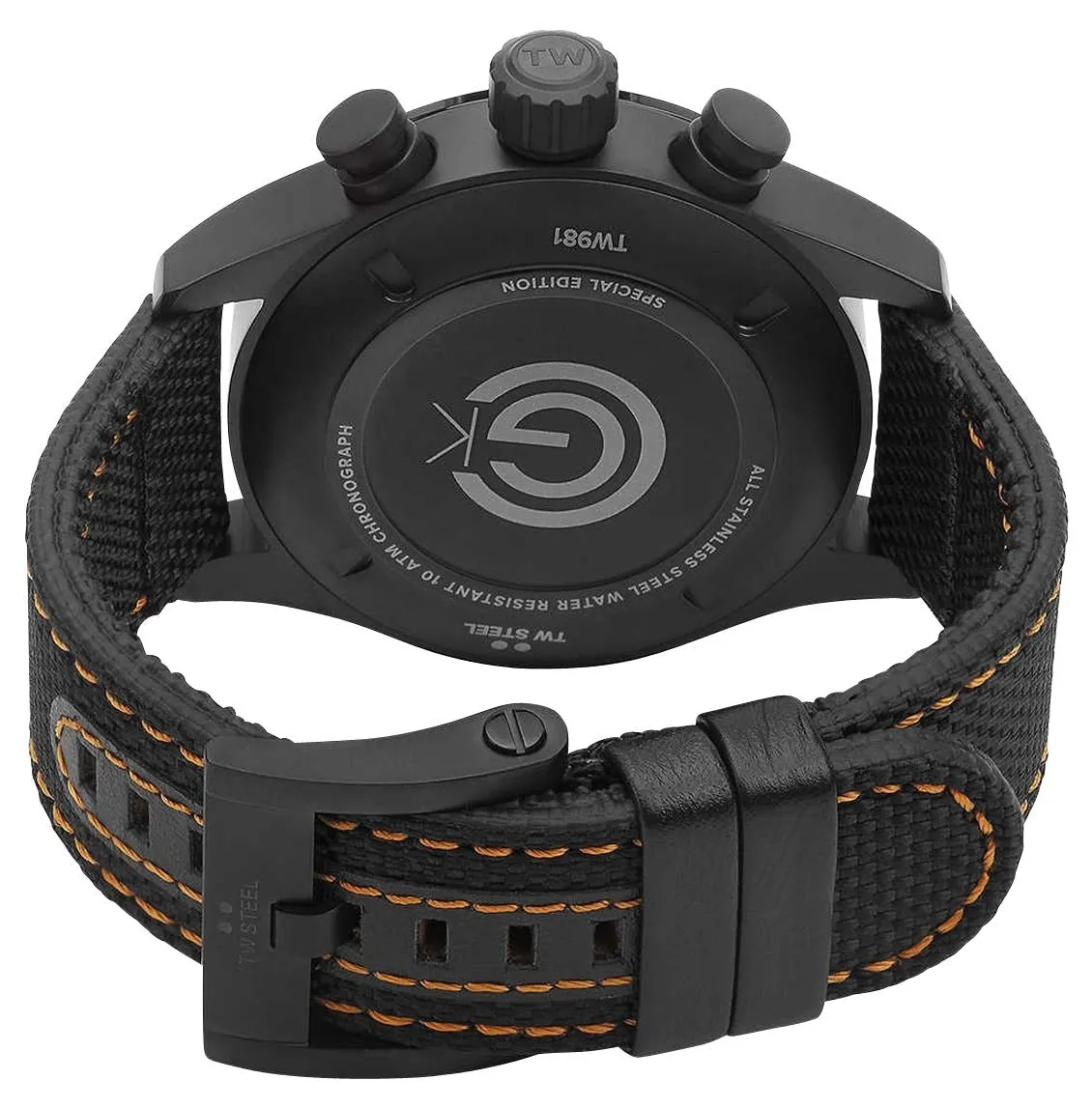 TW Steel Volante GCK Rallycross Special Edition Chronograph Black PVD Black Dial Black Textile Strap Date Quartz Mens Watch TW981