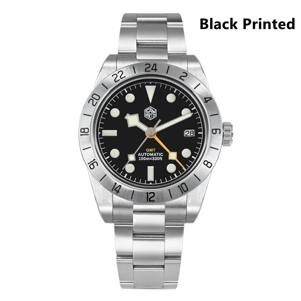 ★US Pre-Owned★San Martin 39mm BB NH34 GMT Watch SN0054-GE