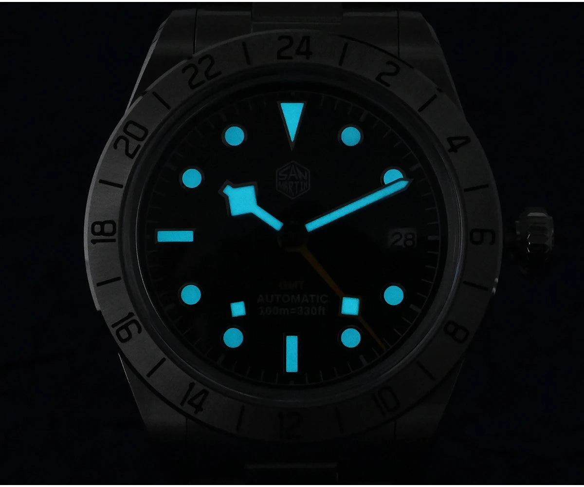 ★US Pre-Owned★San Martin 39mm BB NH34 GMT Watch SN0054-GE