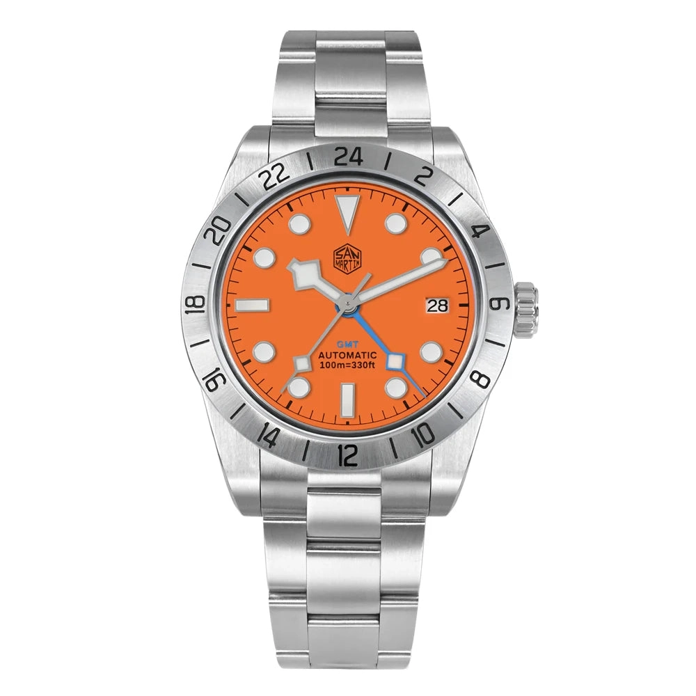 ★US Pre-Owned★San Martin 39mm BB NH34 GMT Watch SN0054-GE