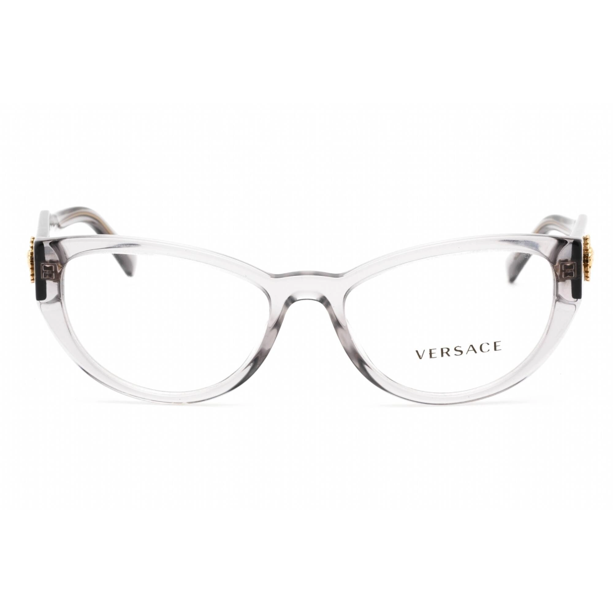 Versace Women's Eyeglasses - Cat Eye Transparent Grey Plastic Frame | 0VE3280B 593