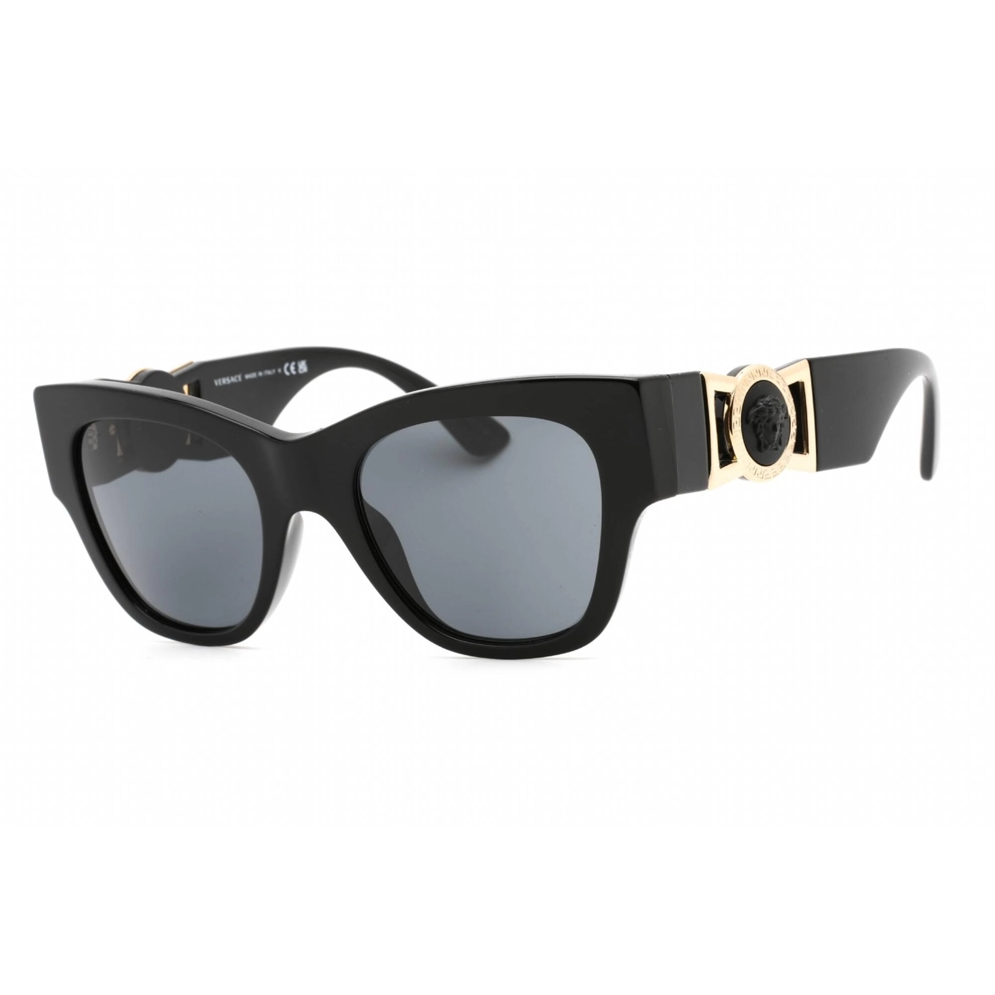 Versace Women's Sunglasses - Black Cat Eye Shape Frame Dark Grey Lens | VE4415U GB1/87