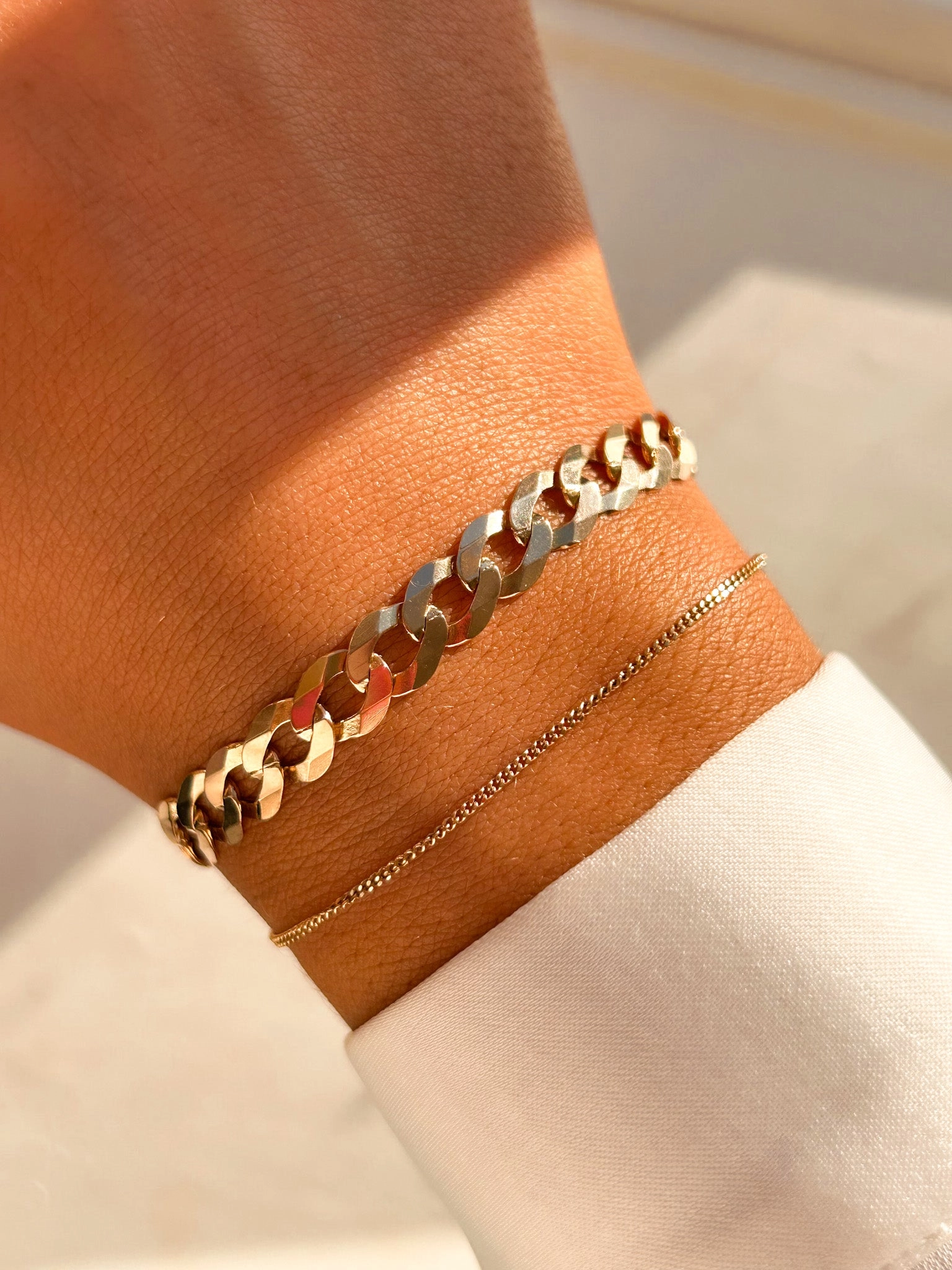 Vintage 9ct Yellow Gold Flat Curb Bracelet