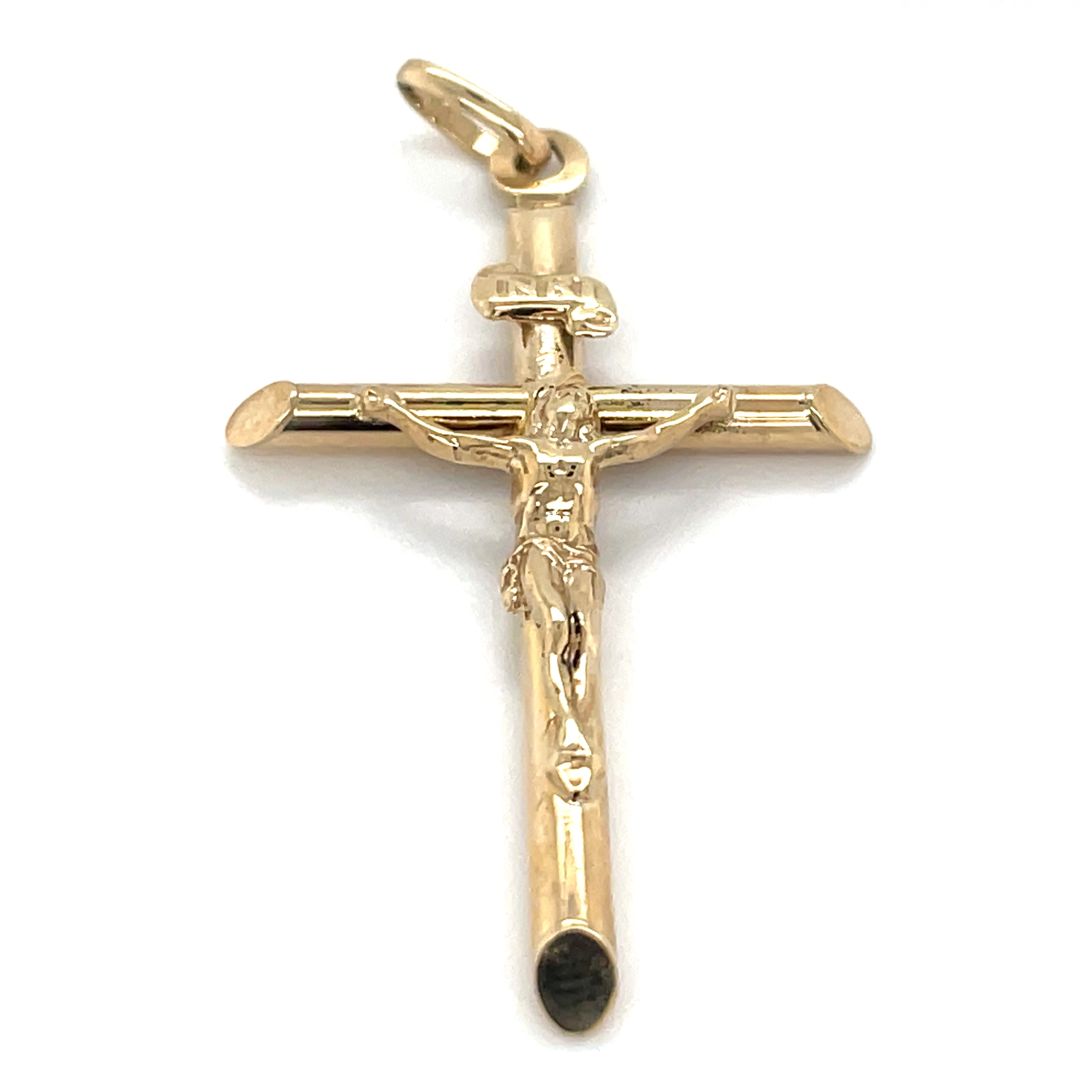 Vintage 9ct Yellow Gold Large Crucifix Pendant