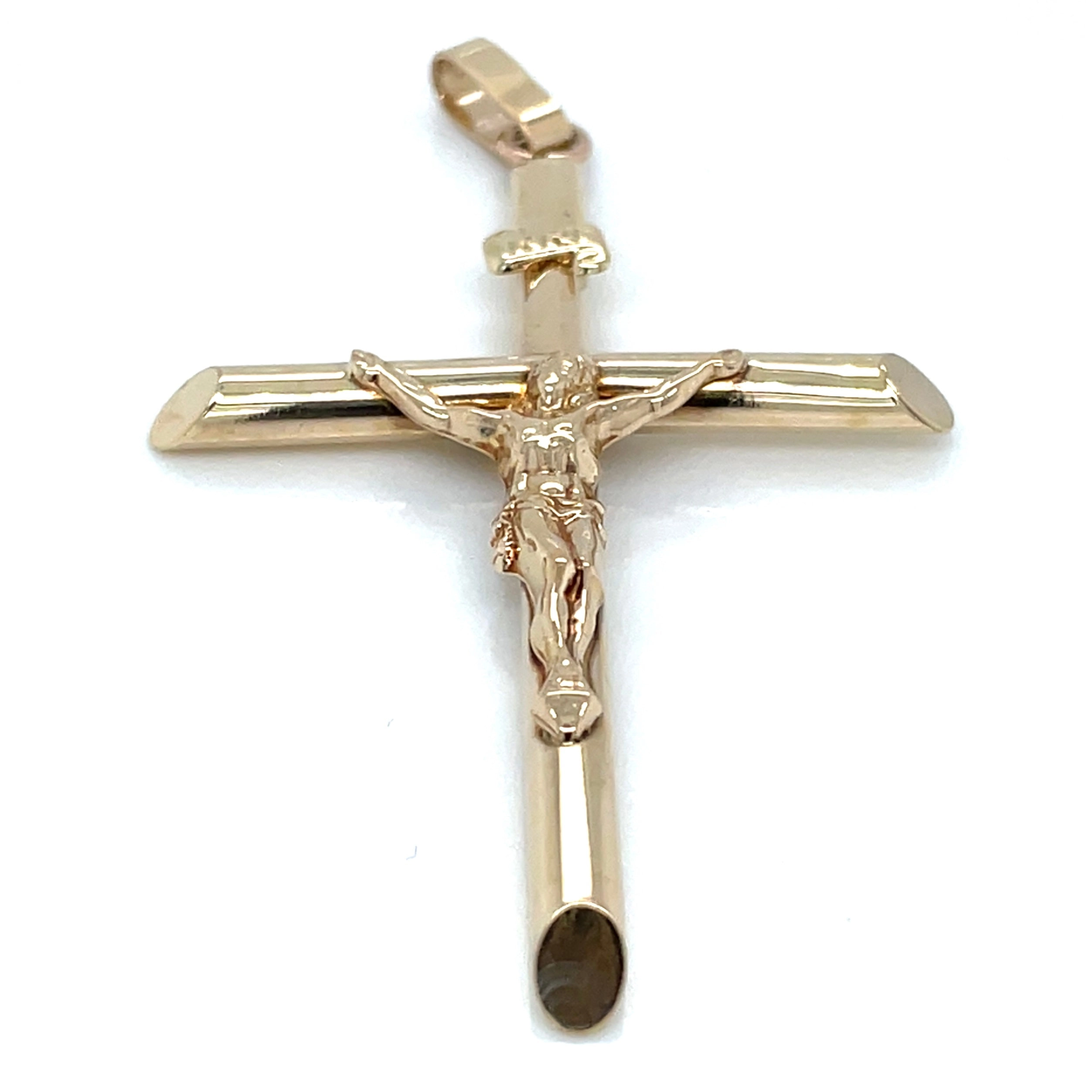 Vintage 9ct Yellow Gold Large Crucifix Pendant