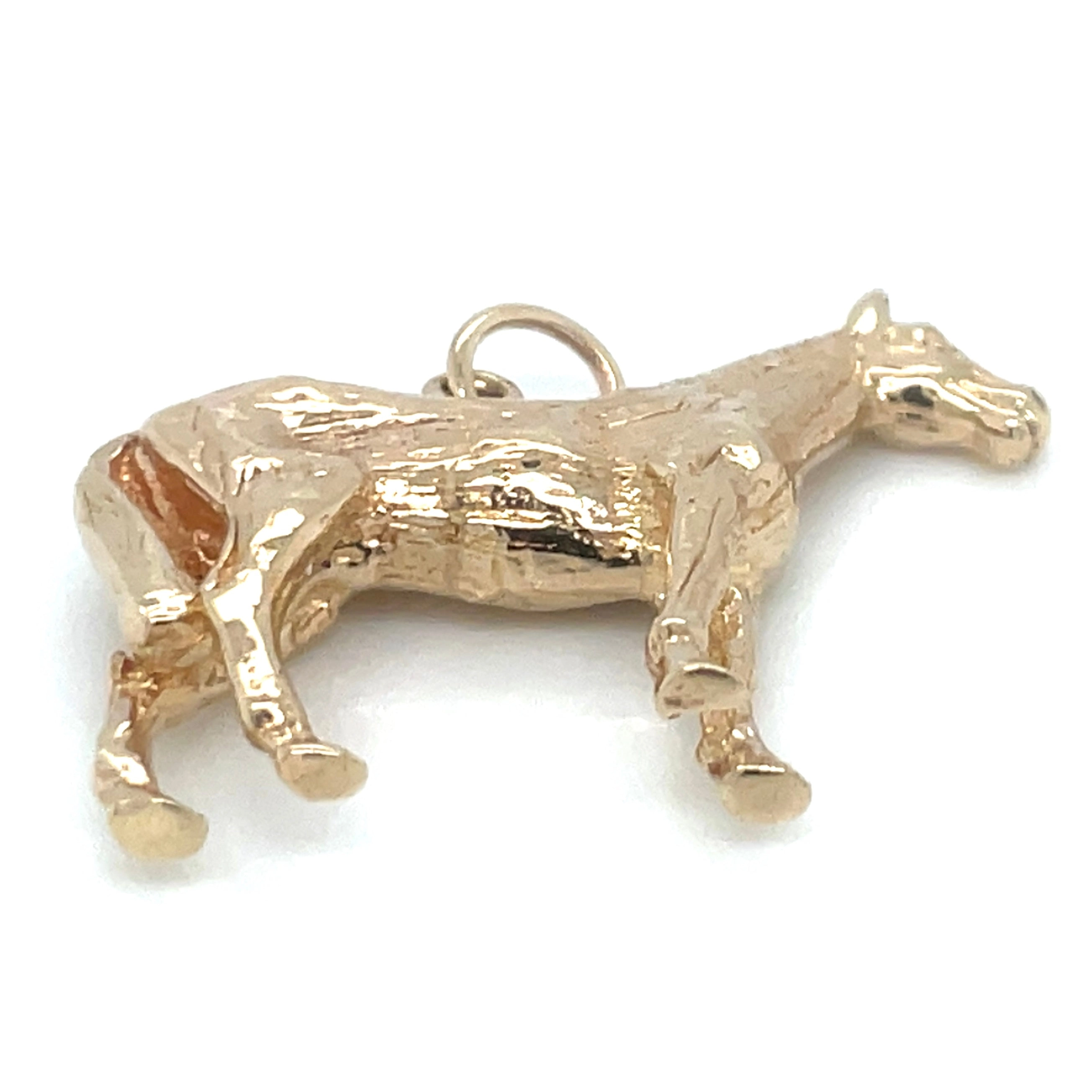 Vintage 9ct Yellow Gold Large Horse Pendant