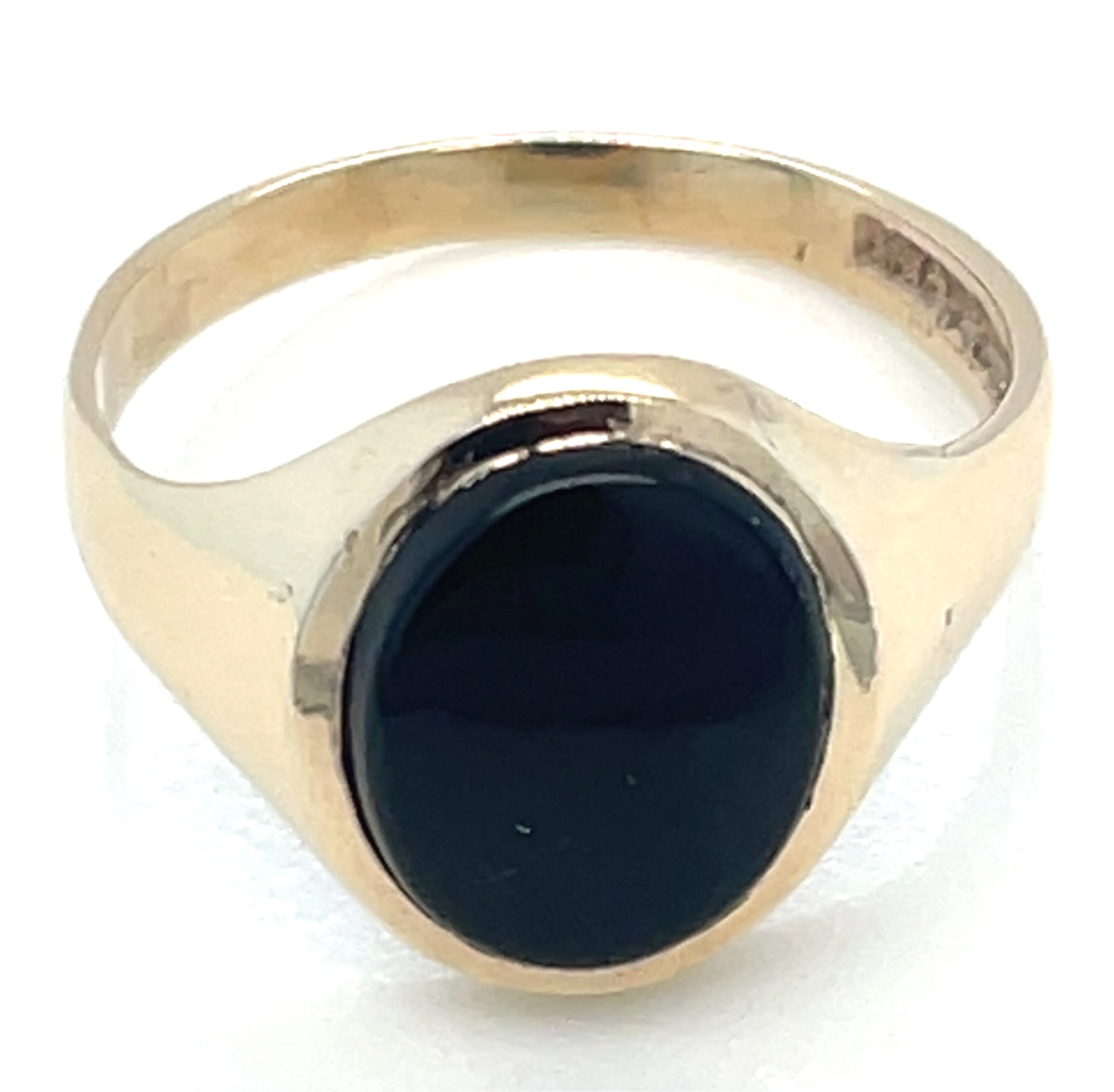Vintage 9ct Yellow Gold Oval Black onyx Signet RIng