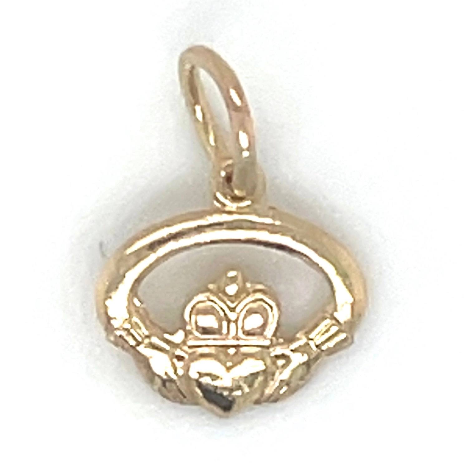 Vintage 9ct Yellow Gold Petite Claddagh Pendant