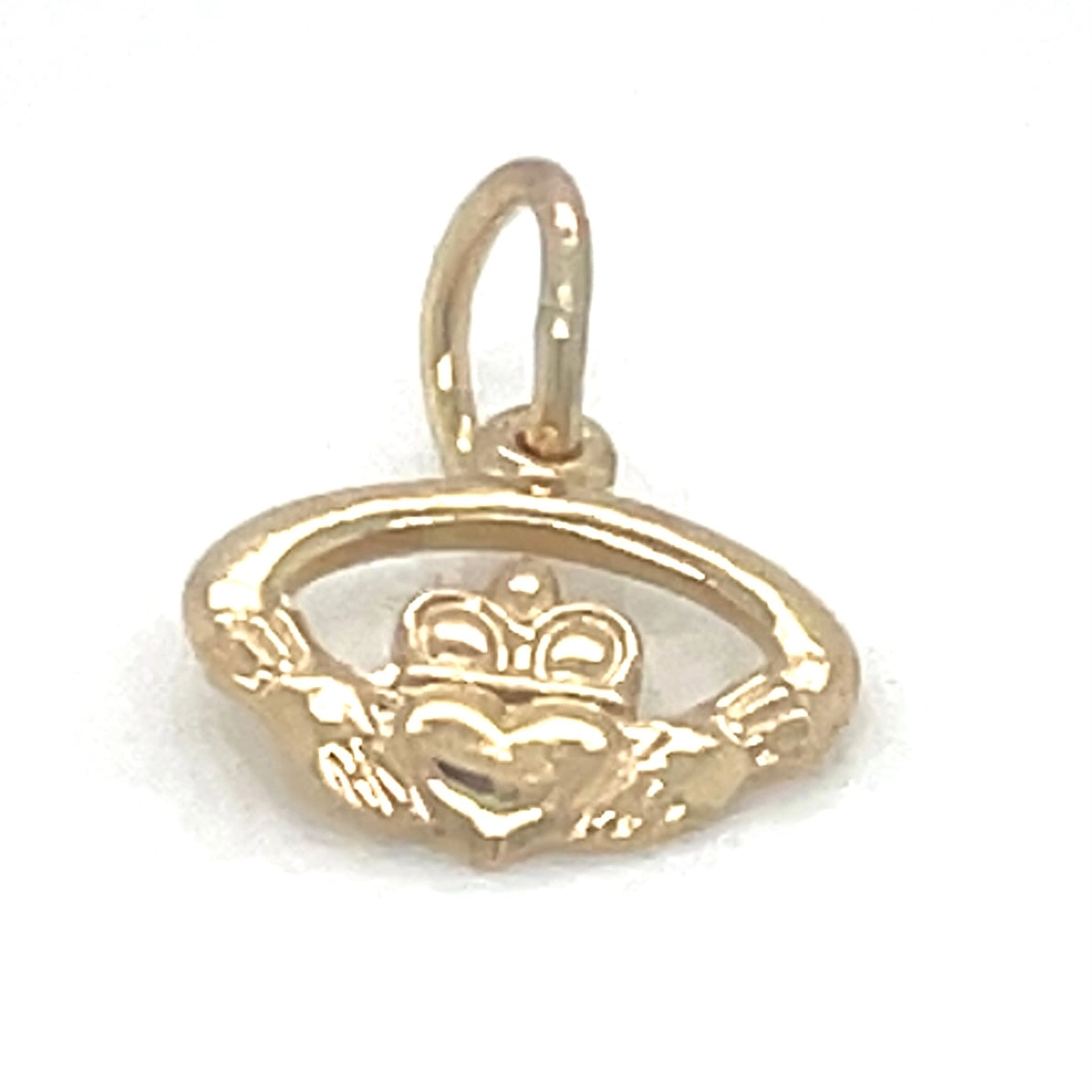 Vintage 9ct Yellow Gold Petite Claddagh Pendant