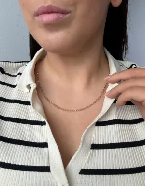 Vintage 9ct Yellow Gold Petite Round Belcher Necklace