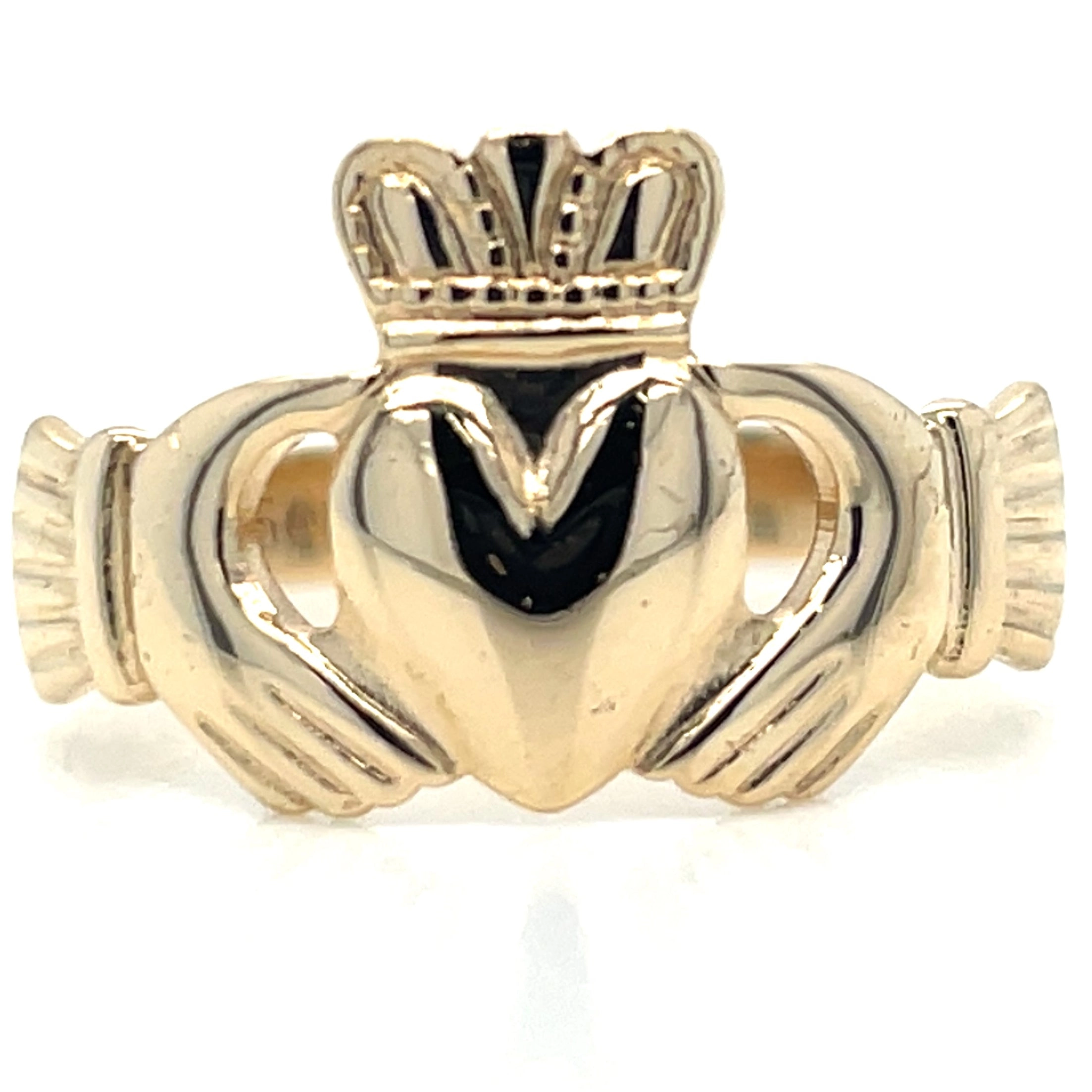 Vintage 9ct Yellow Gold Simple Claddagh Ring