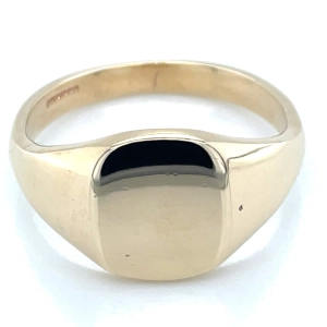 Vintage 9ct Yellow Gold Simple Square Signet Ring