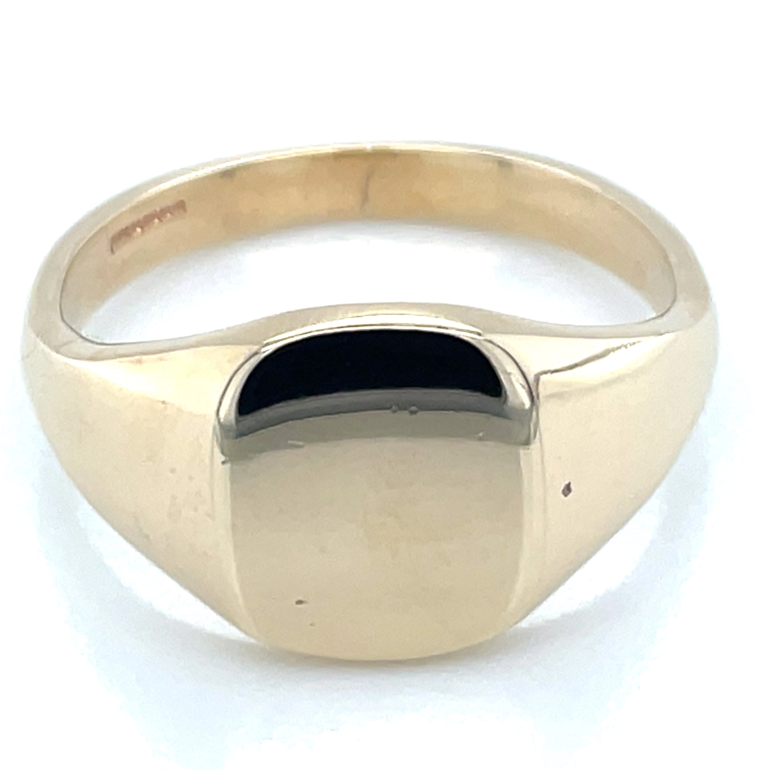 Vintage 9ct Yellow Gold Simple Square Signet Ring