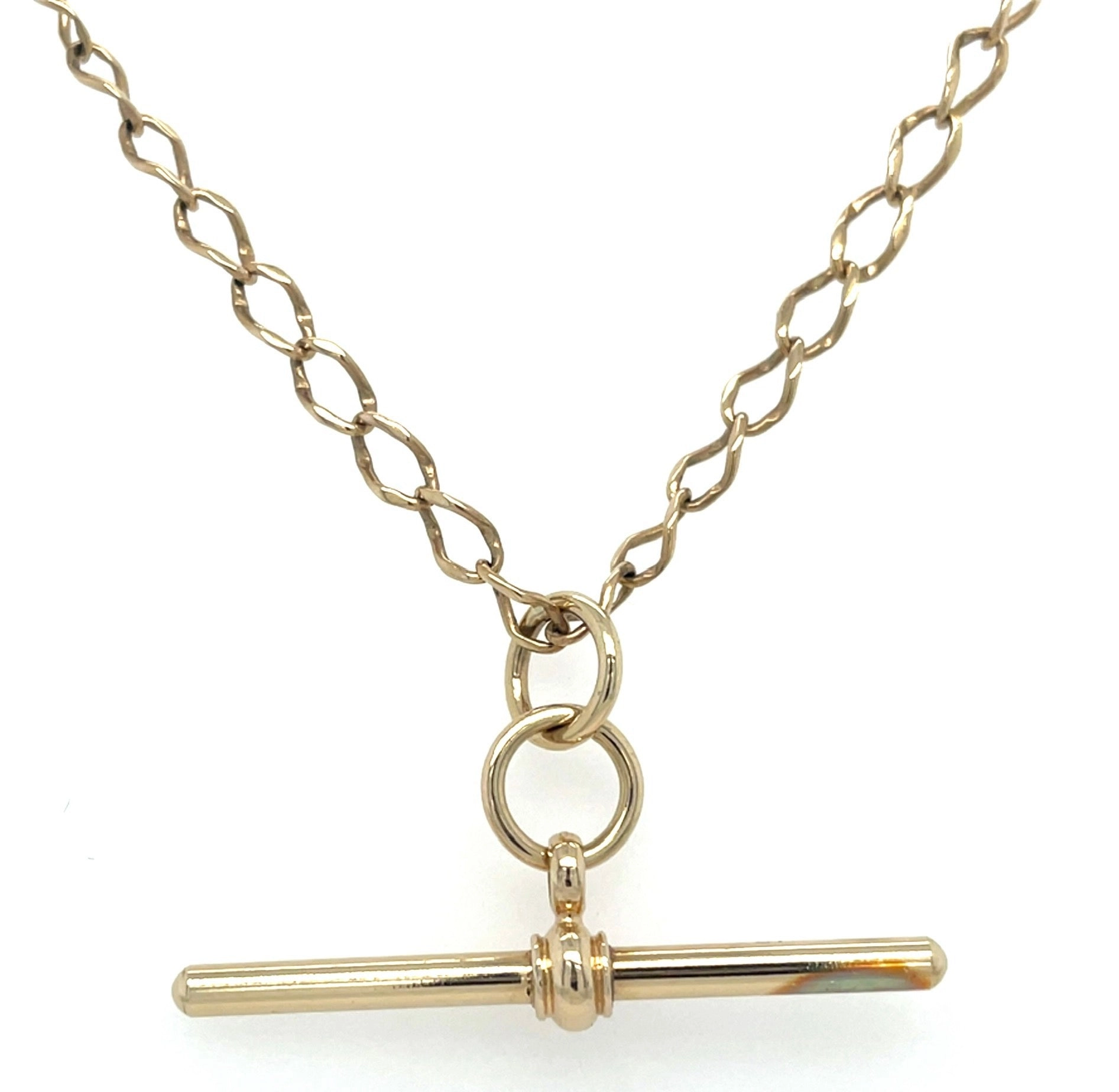 Vintage 9ct Yellow Gold Simple T Bar Necklace