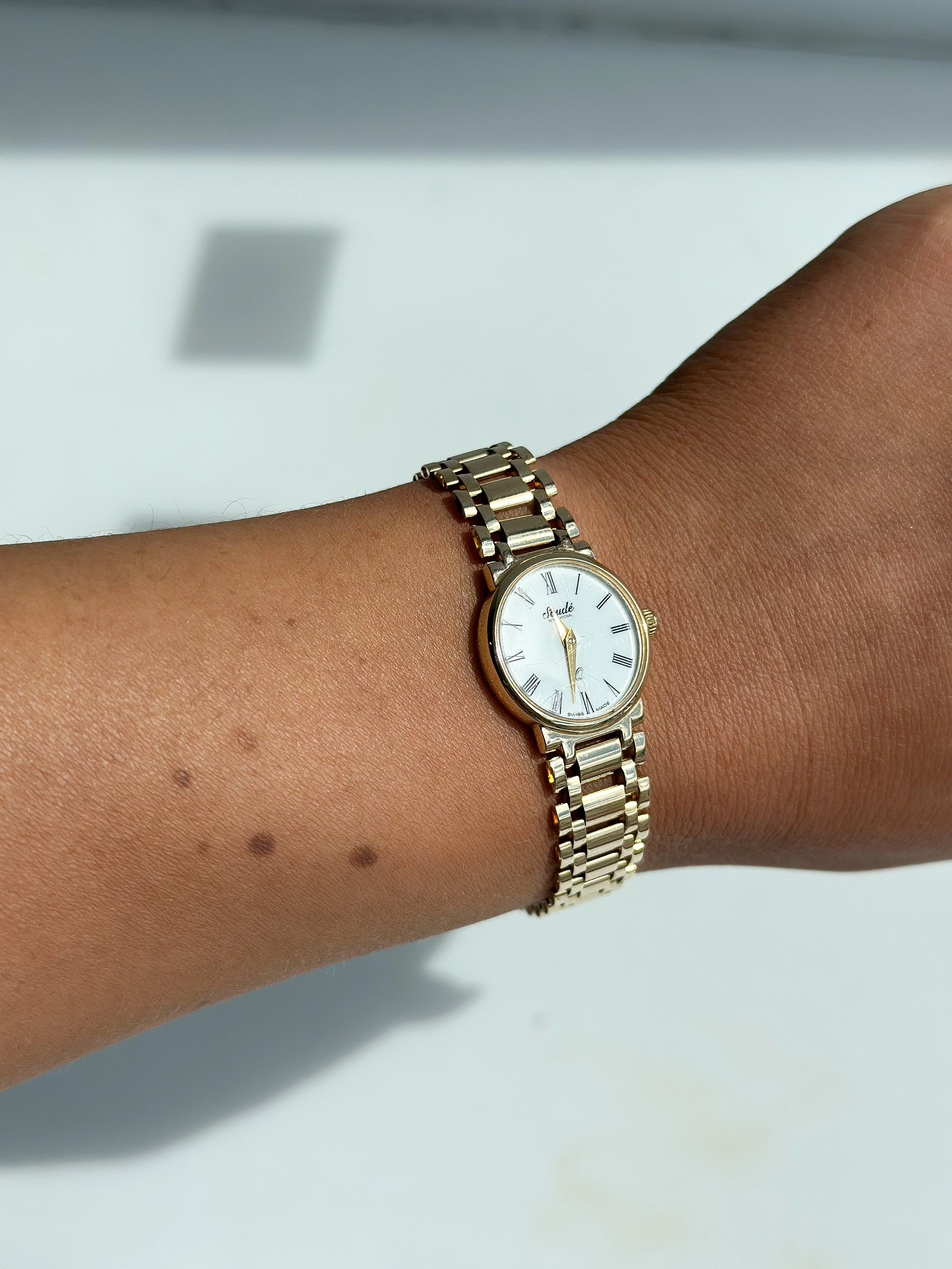 Vintage 9ct Yellow Gold Soude Ladies Watch