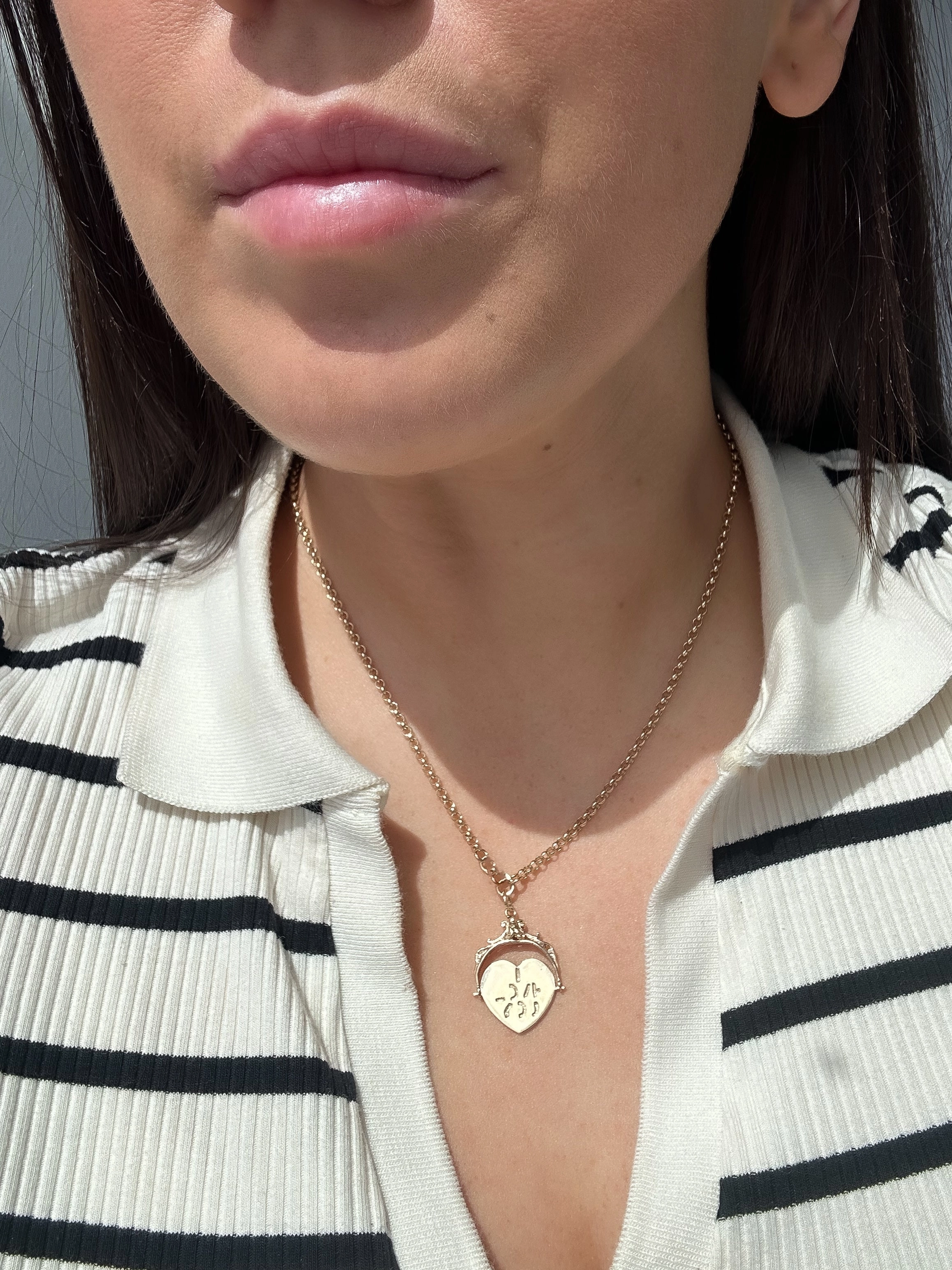 Vintage 9ct Yellow Gold Spinning Heart Charm
