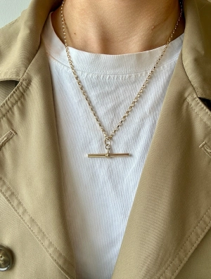 Vintage 9ct Yellow Gold T-Bar Pendant