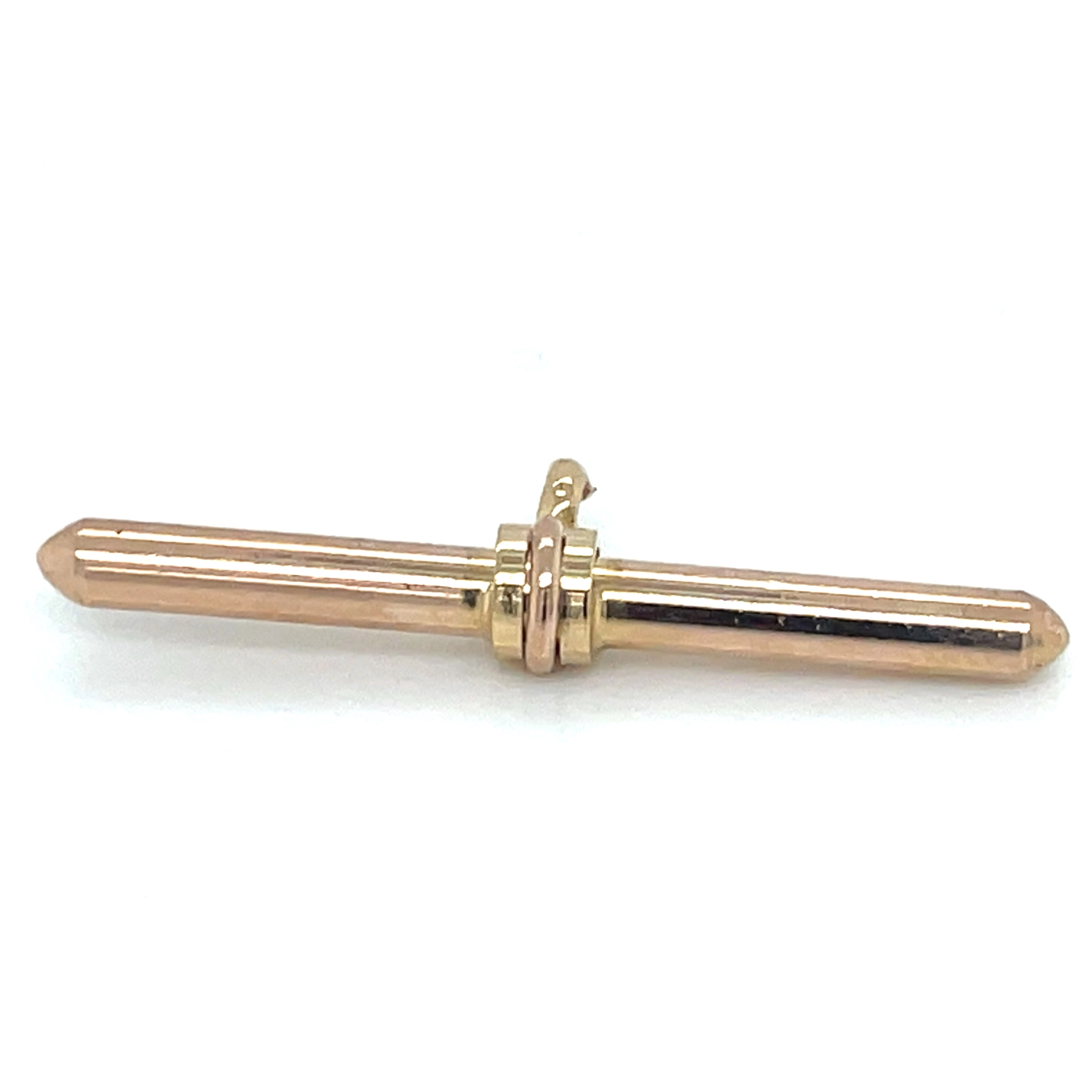 Vintage 9ct Yellow Gold T Bar Pendant