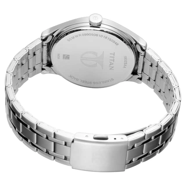 Workwear Men White Dial & Stainless Steel Strap